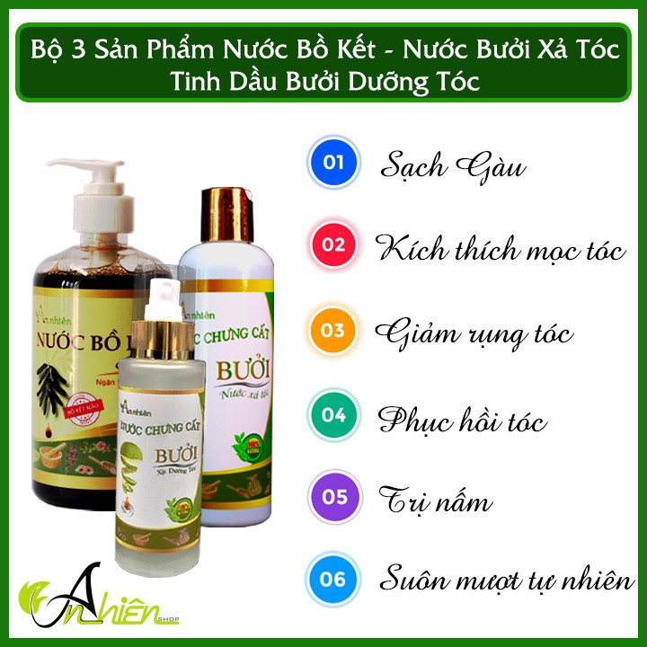 Nước Bồ Kết An Nhiên 500ml - Giảm rụng tóc, kích thích mọc tóc, diệt vi nấm