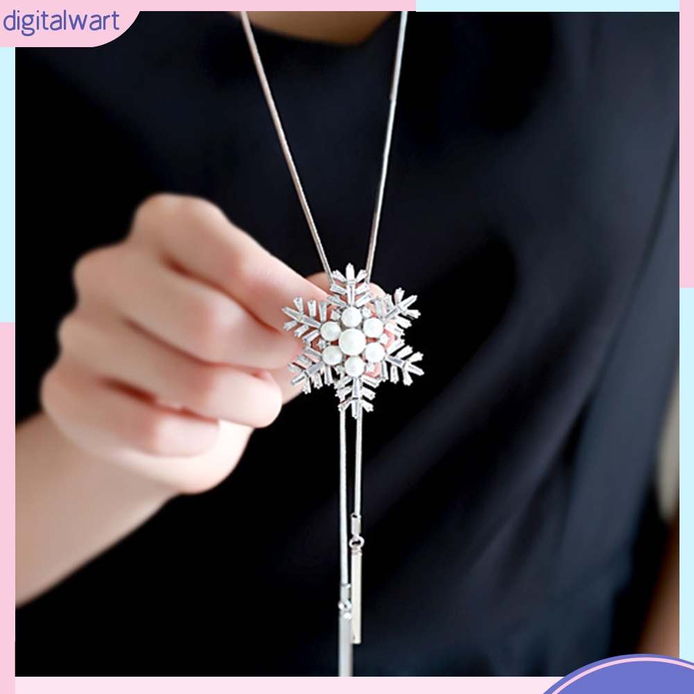 Dây chuyền ngọc trai giả đính đá thanh lịch cho nữ