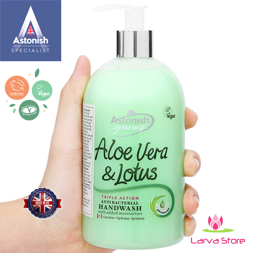 Nước rửa tay diệt khuẩn tinh chất lô hội và hoa sen Astonish C4660 Anh Quốc - Larva Store