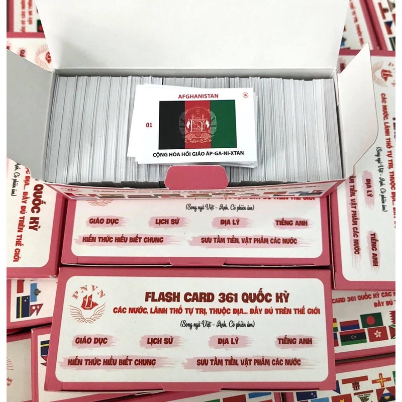 Bộ Flash Card 361 lá cờ quốc kỳ của các quốc gia vùng lãnh thổ