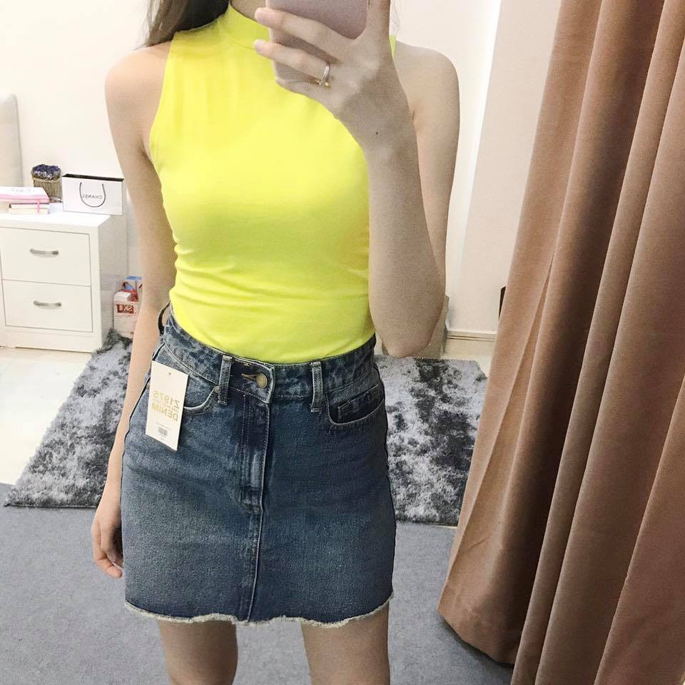 [FREESHIP-ẢNH THẬT] Bodysuit cổ lọ sát nách chuẩn xịn F21