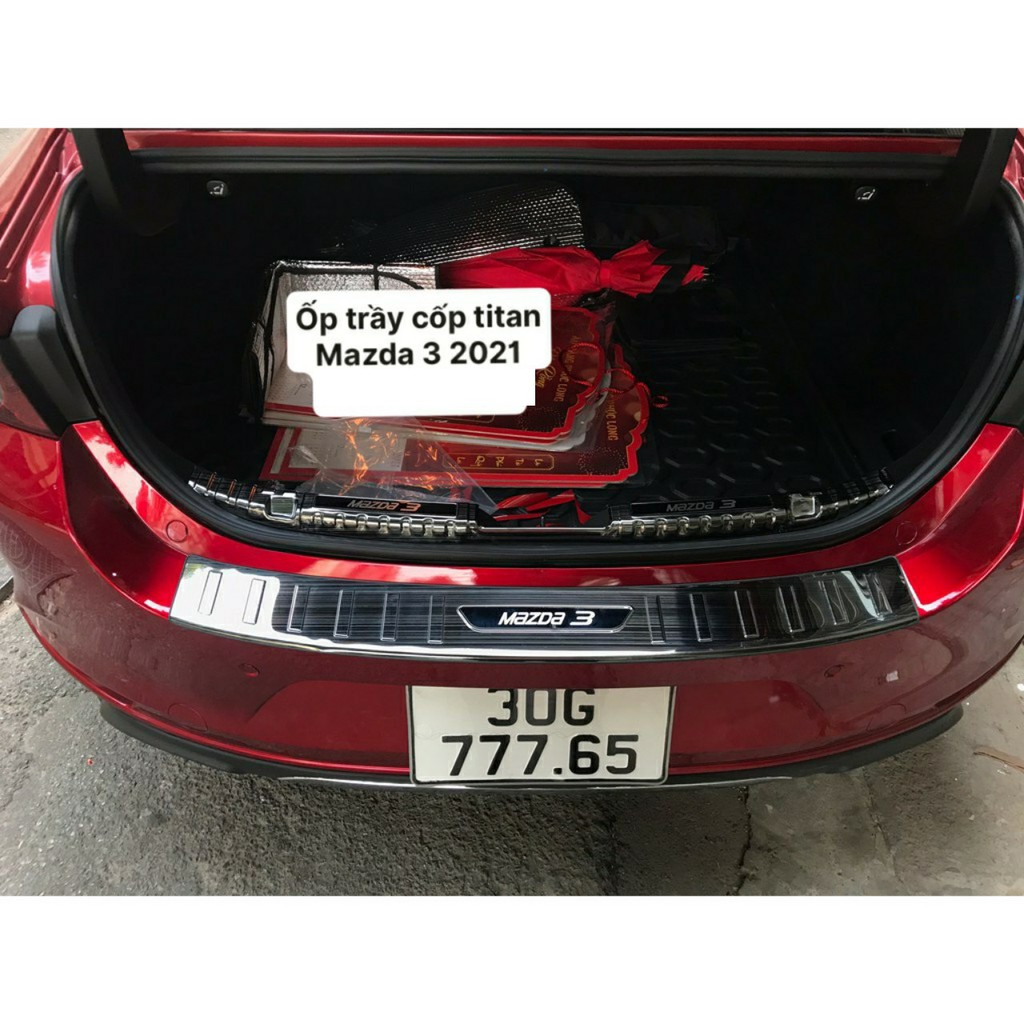 Chống Trầy Cốp, Bậc Cốp Xe Mazda 3 2020 2021 2022 mẫu titan chống trầy xước cốp xe