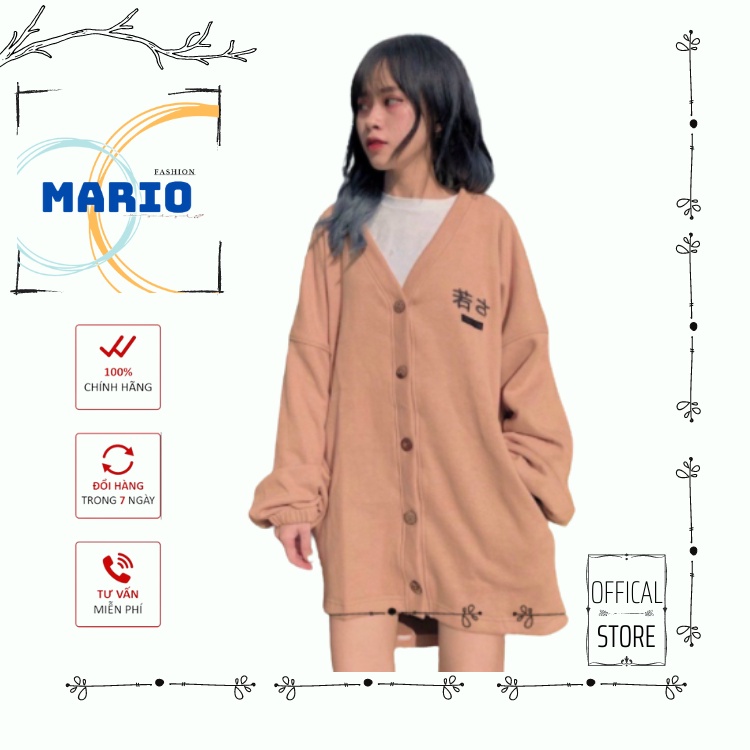 Áo Khoác Nỉ Cardigan CUBE Form Rộng Áo Nỉ Phong Cách Unisex MARIO-056