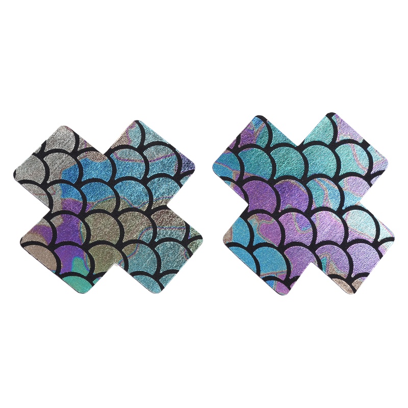 Youyo Miếng Bọc Nhũ Hoa Ngực Họa Tiết Vảy Cá Lấp Lánh Nhiều Màu Sắc Dùng Một Lần