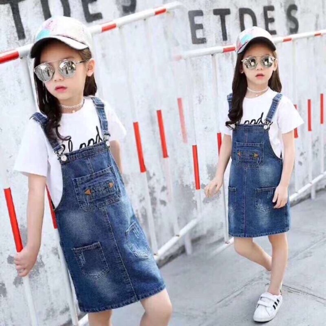 Yếm jeans bé gái