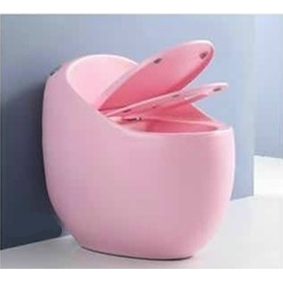 Bàn Cầu Trứng Màu Hồng, Bồn Cầu 1 Khối Trứng,Bồn Cầu Men Nano,Bồn Cầu Nguyên Khối, Bồn Cầu Trứng