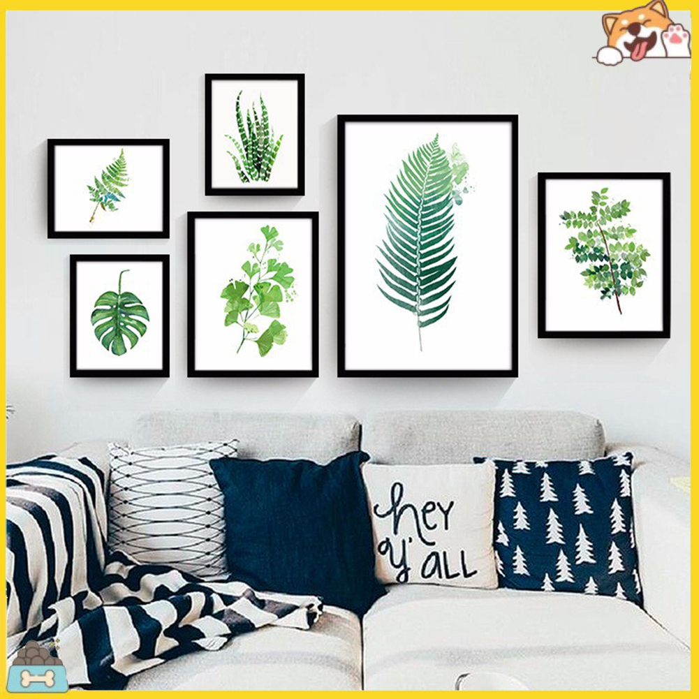 Tranh vải canvas hình lá cây trang trí nội thất độc đáo