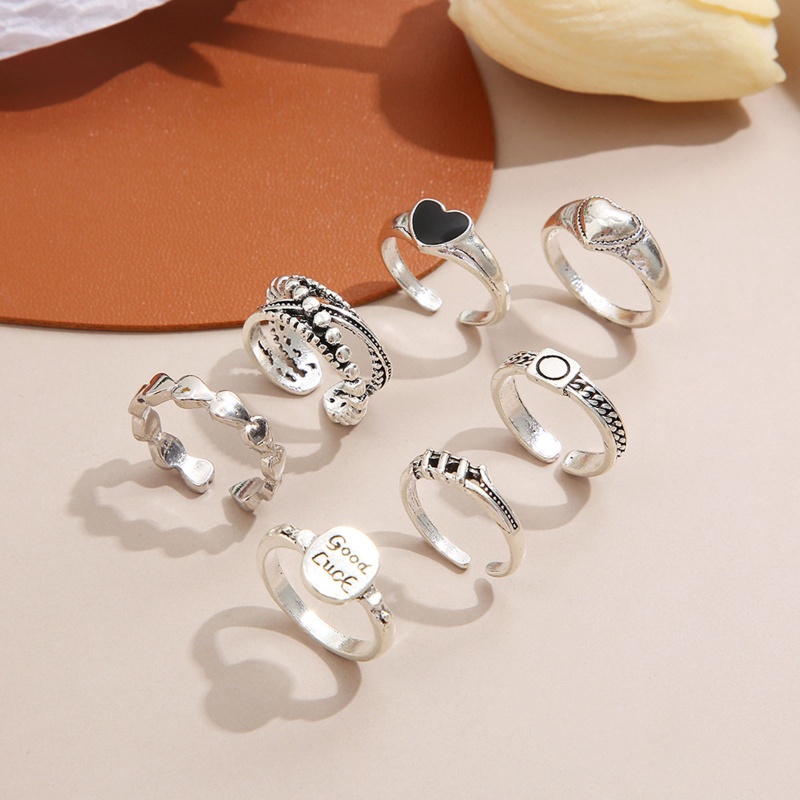 Bộ 7 / 8 Nhẫn Đeo Khớp Ngón Tay Mạ Bạc Phong Cách Vintage Cho Nữ