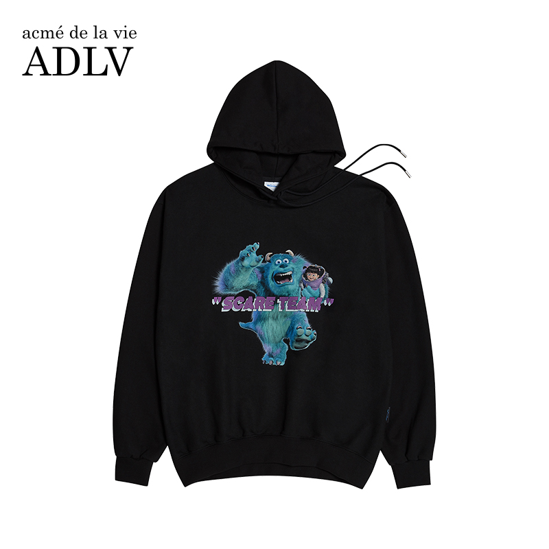 ADLV Áo Khoác Hoodie Dáng Rộng In Hình Quái Vật Kiểu Hàn Quốc Cá Tính