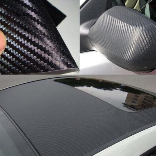 Cuộn giấy dán xe hơi chất liệu sợi carbon màu đen 3D