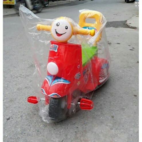 Xe đạp 3 bánh vespa mặt cười (có để chân + tựa lưng)
