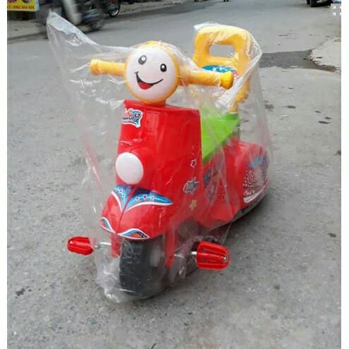 [Shopee giá rẻ] Xe đạp 3 bánh vespa mặt cười (có để chân + tựa lưng)