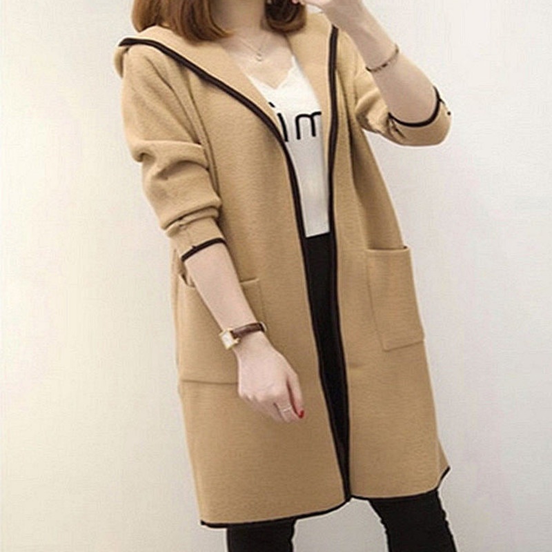 Áo Hoodie Tay Dài Thời Trang Cá Tính Trẻ Trung 206824 Áo Khoác Hoodie Dáng Rộng Màu Trơn Phong Cách Hàn Quốc