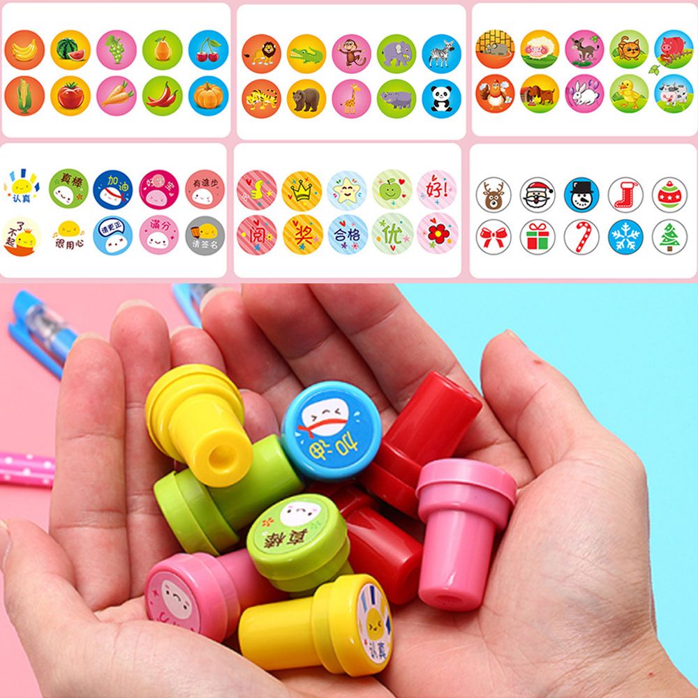 Bộ 10 con dấu họa tiết hình khủng long hoạt hình ngộ nghĩnh