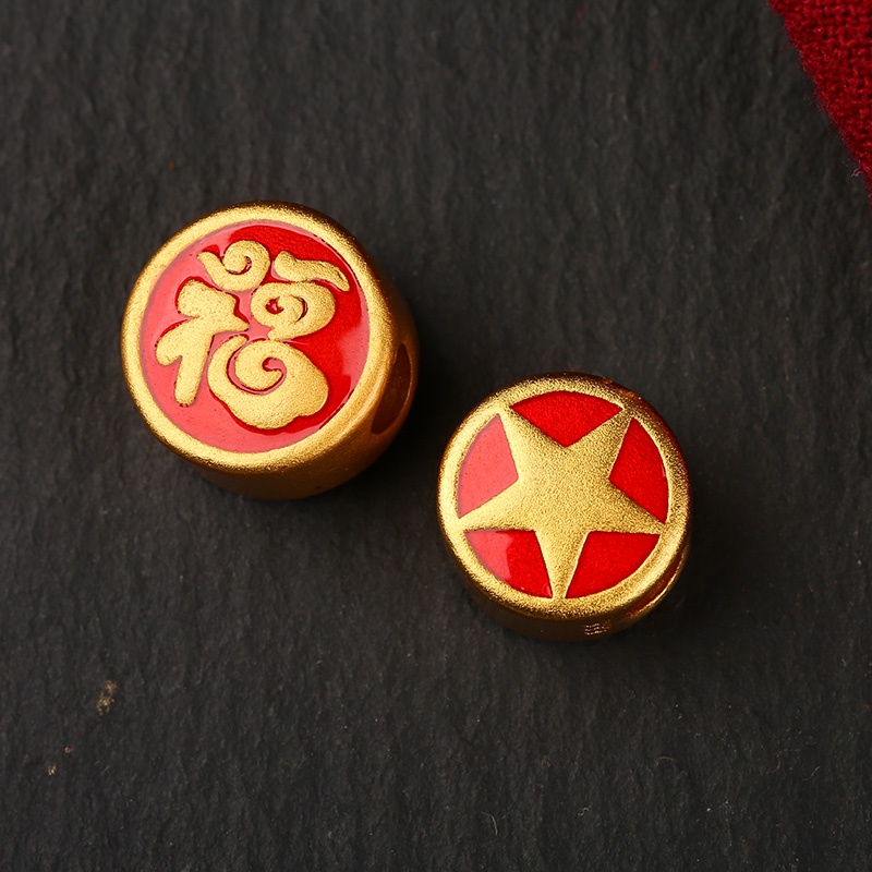 Hạt Xỏ Vòng Tay Bện Dây Thủ Công Họa Tiết Hoa Cúc / Ngôi Sao Năm Cánh / Doraemon