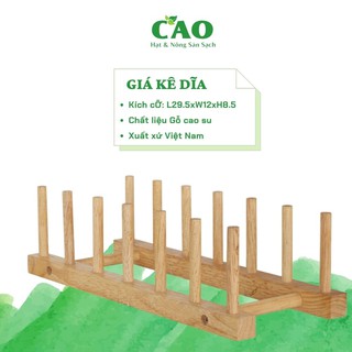 Giá kê dĩa/thớt/sách vở bằng gỗ cao su cao cấp