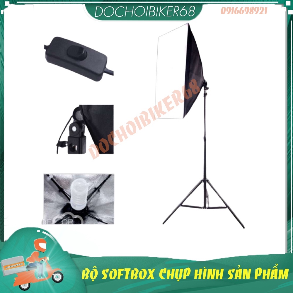 Bộ softbox 50x70 chân Linco Zenith chụp ảnh sản phẩm, hỗ trợ chup hình studio (Không bóng đèn)