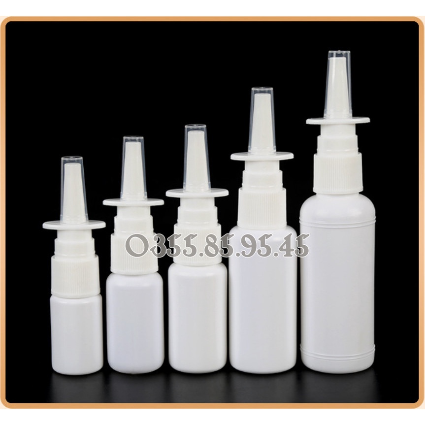 Chai xịt mũi thẳng 10ml, 20ml, 30ml, 50ml chiết dung dịch - Lọ xịt mũi thẳng đựng nước muối phụ kiện du lịch.