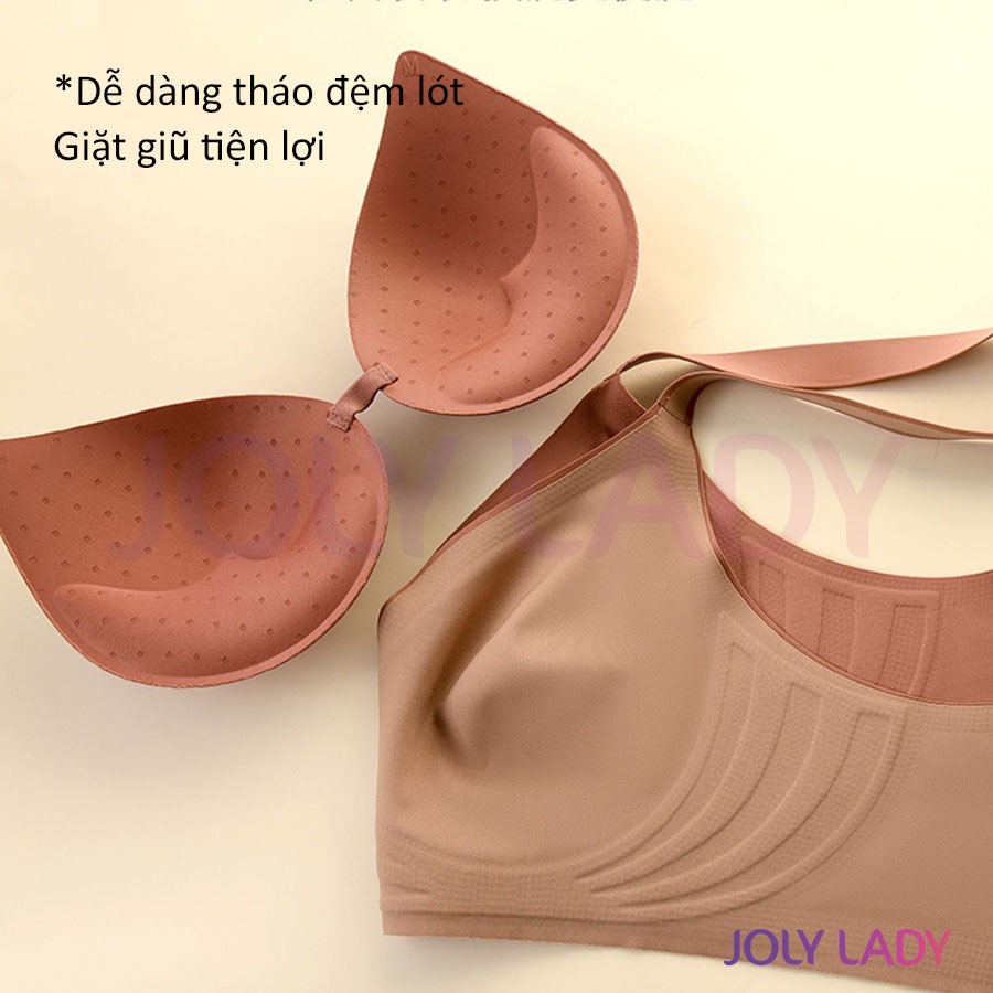 Áo lót nữ đúc su không gọng đệm mỏng, áo ngực nữ đúc su hỗ trợ nâng đẩy ngực JOLY LADY