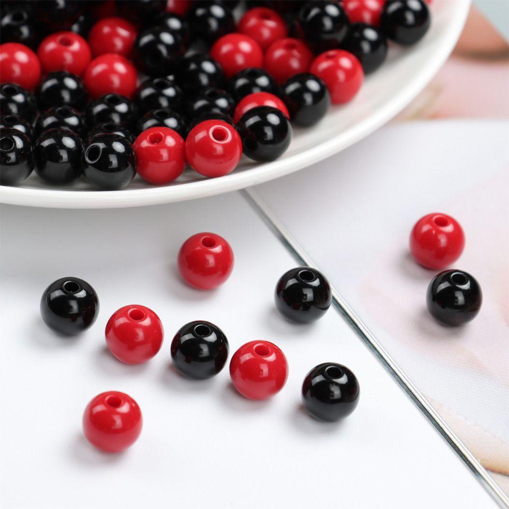 Set 100 Con Mắt Nhựa 4-12mm Màu Đỏ Đen Cho Búp Bê