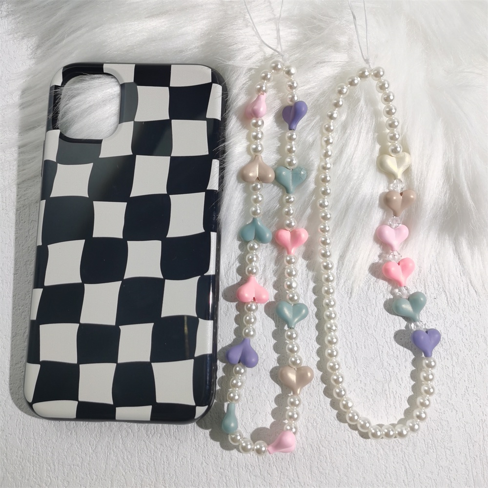 Dây Hạt Ngọc Trai Bằng Acrylic Mềm Chống Thất Lạc Gắn Điện Thoại Di Động Tiện Lợi
