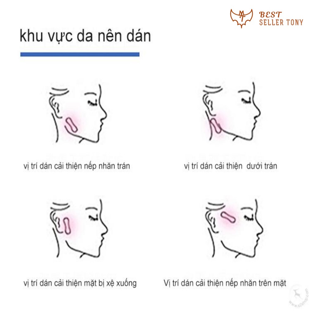 Miếng dán khuôn mặt Vline giảm béo cao cấp 120 miếng - Best Seller Tony
