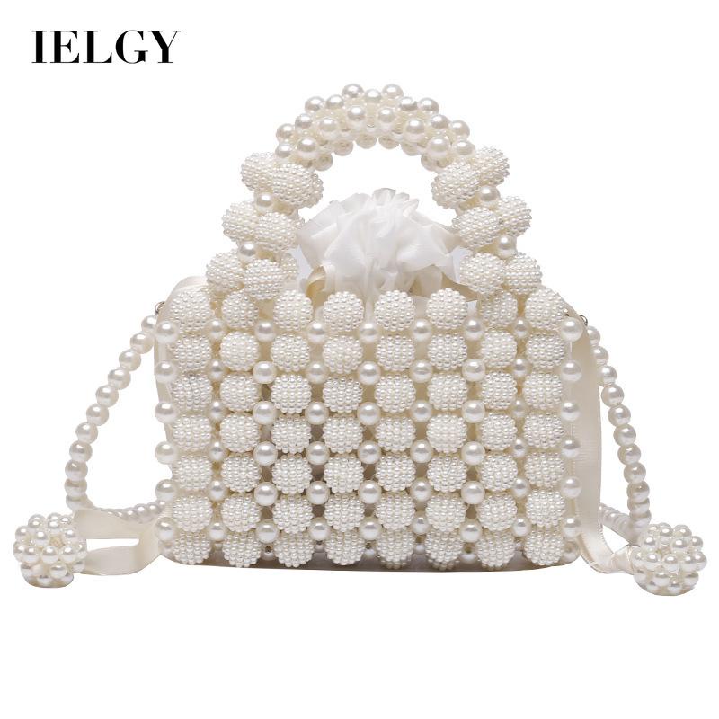 Túi đeo vai IELGY mini đính ngọc trai giả thời trang dành cho nữ