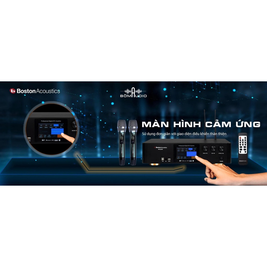 Boston Acoustics BA2250 | Ampli Karaoke Liền Vang Số Kèm Mic | Hàng Mới 100% _ Bảo Hành Chính Hãng 1 Năm