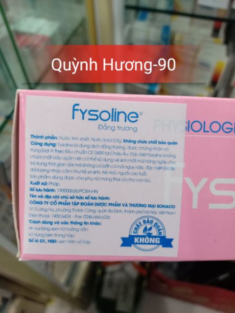 Nhỏ mũi FYSOLINE Pháp - màu hồng hộp 40 ống