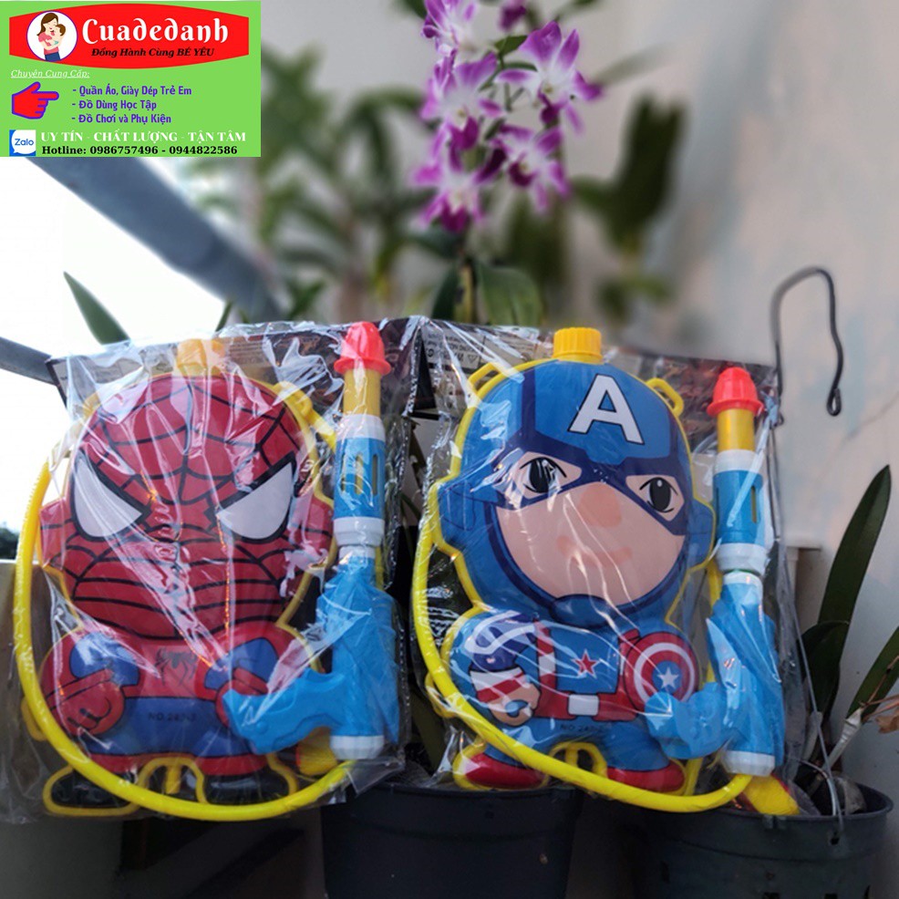 Đồ Chơi Ba Lô Súng Nước Siêu Nhân Bình Chứa Dung Tích Lớn Vòi Phun Mạnh Như Siêu Nhân