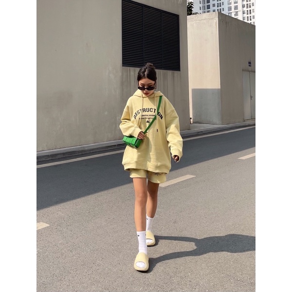 Áo hoodie, áo khoác nỉ có mũ local brand Destruction basic unisex form rộng nhiều màu sang trọng
