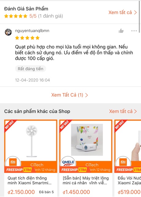 [Tiết kiệm điện] Quạt Cây Đứng Xiaomi DC inverter Thông Minh Không Chổi Than Xiaomi Mijia 1X 15W