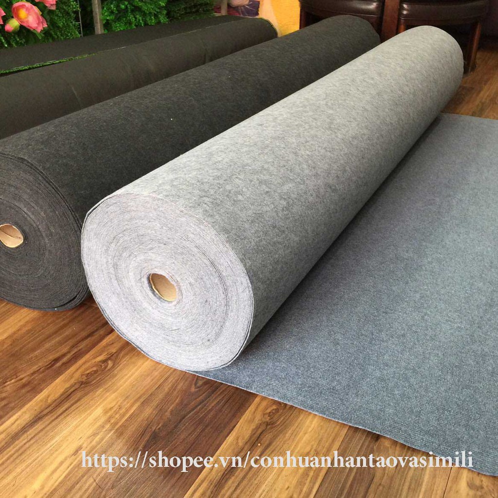 Thảm nỉ trang trí - Thảm trải sàn màu xám KT : 2m x 0.5m