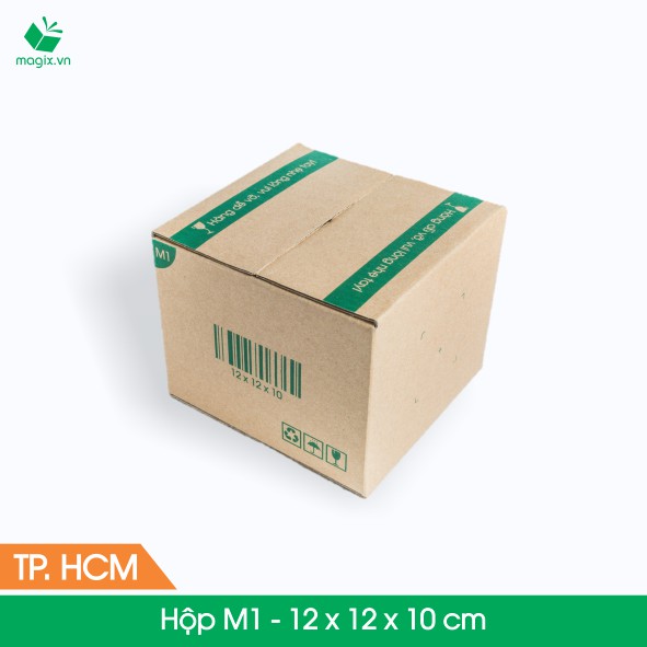 M1 - 12x12x10 cm - 60 Thùng hộp carton + tặng 25 decal HÀNG DỄ VỠ