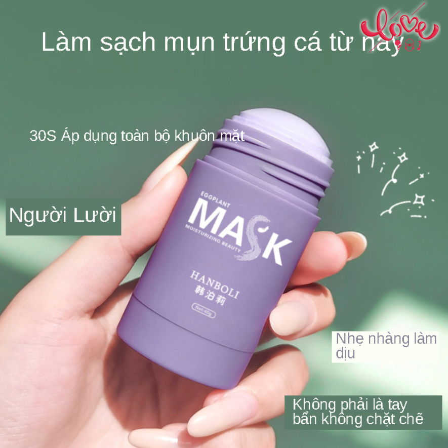 Mặt nạ trà xanh/cà tím làm sạch mụn đầu đen dưỡng ẩm trắng da sạch sâu da mặt