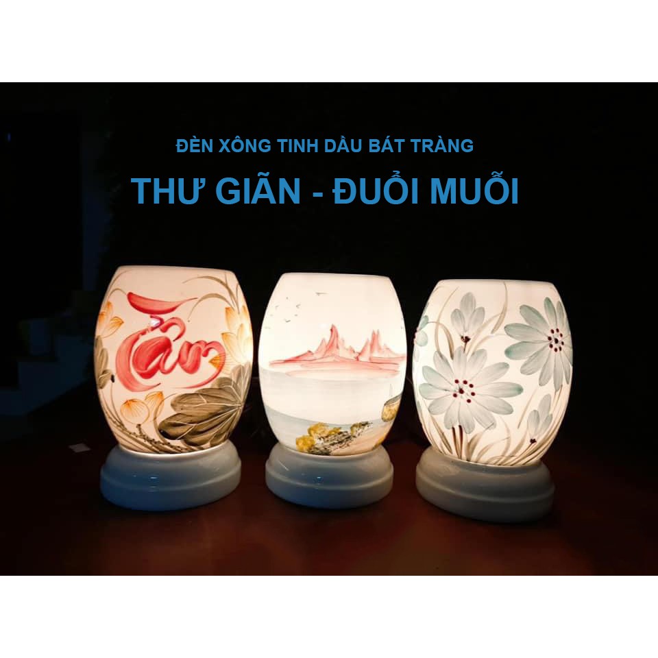 Đèn Bát tràng cao cấp ngẫu nhiên, Size To, Đuổi muỗi , khử mùi , thư giãn