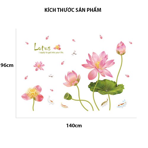 Decal dán tường Decal dán kính Hoa Sen HPMXL8292