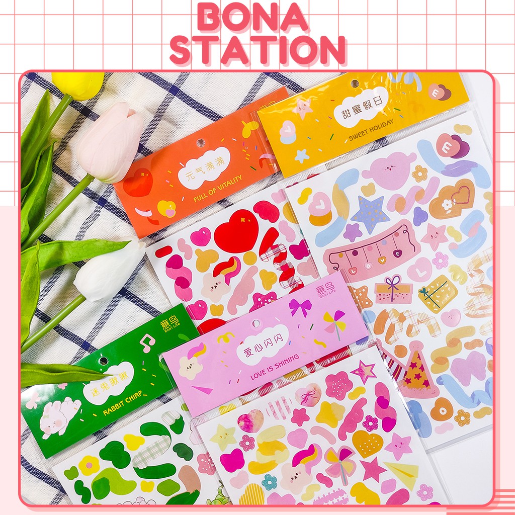 Sticker confetti Tấm hình dán Colorful ribbon trang trí album polcos | BST089