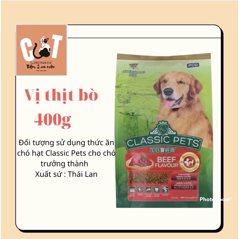 Thức ăn hạt cho chó classic - Vị bò 400g (quận 2)