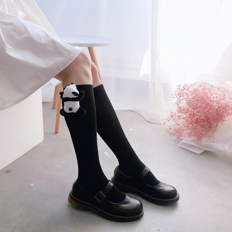 Vớ Cao Đến Đầu Gối In Họa Tiết Gấu Trúc 3D Nhồi Bông Dễ Thương Phong Cách Nhật Bản Dành Cho Nữ