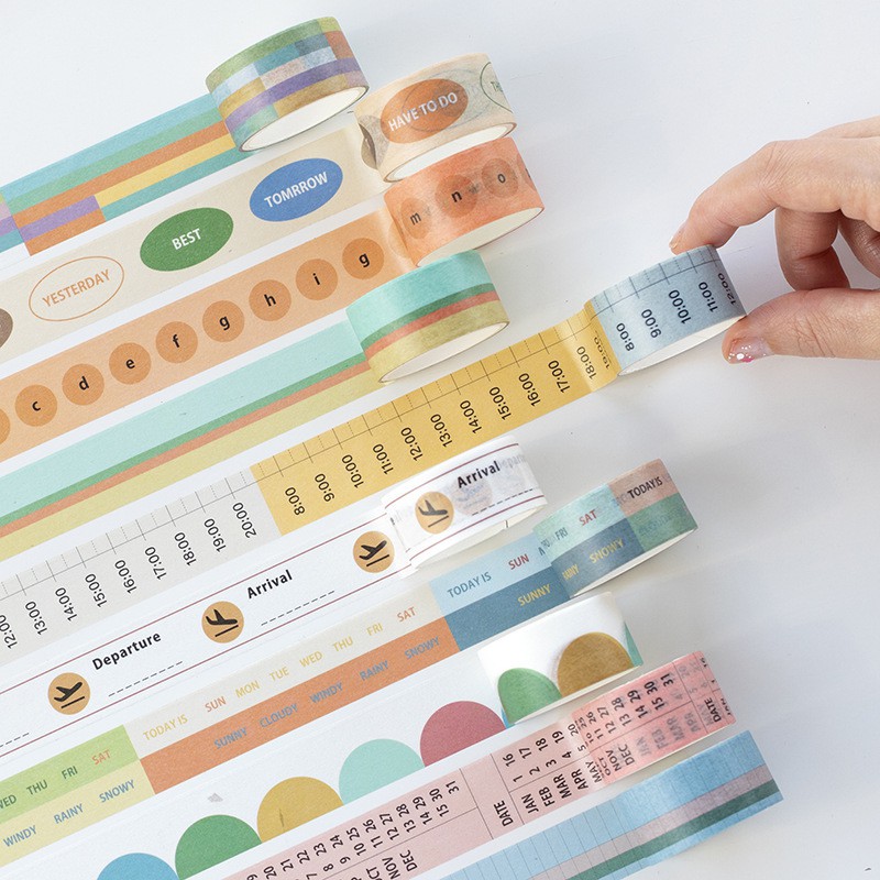 Washi tape kế hoạch mẫu đa dạng băng keo giấy plan trang trí sổ bullet journal