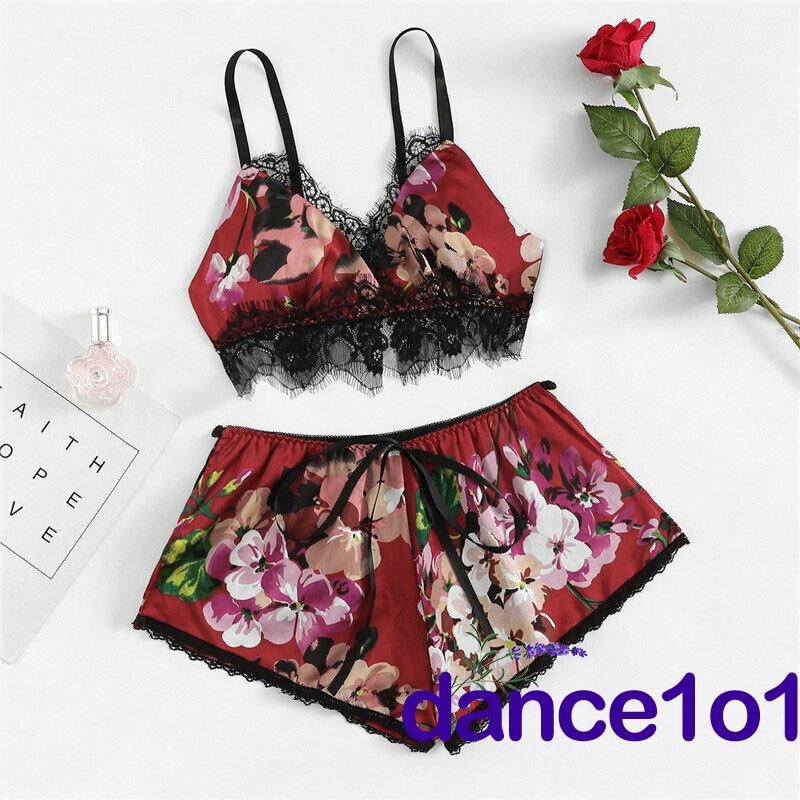 Set Đồ Ngủ 2 Mảnh Bằng Lụa Satin Cho Nữ