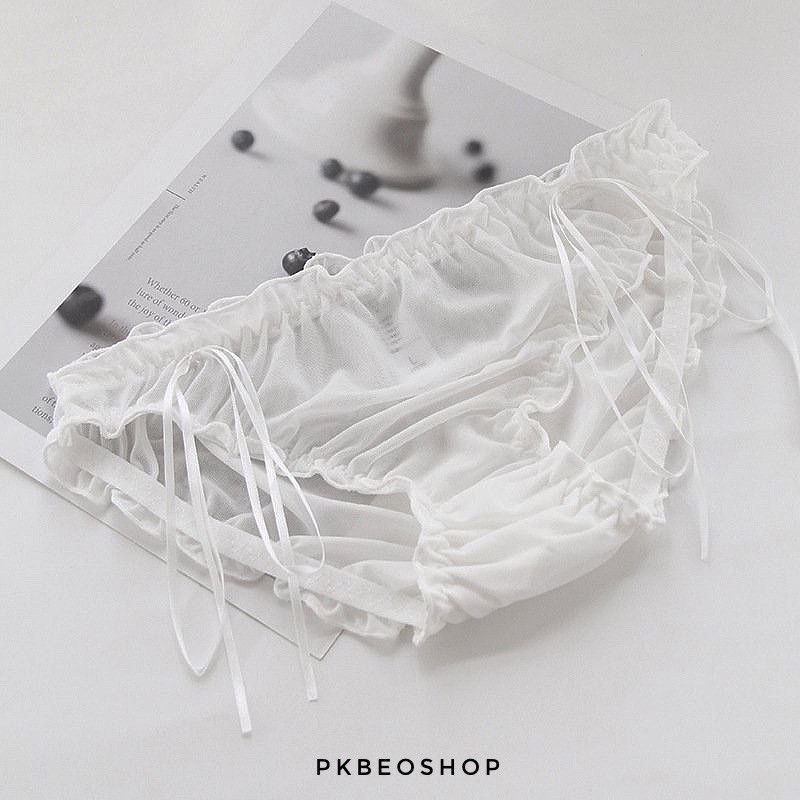 Quần lót nữ voan sexy Béo shop , quần chip ren thoáng mát gắn nơ dễ thương