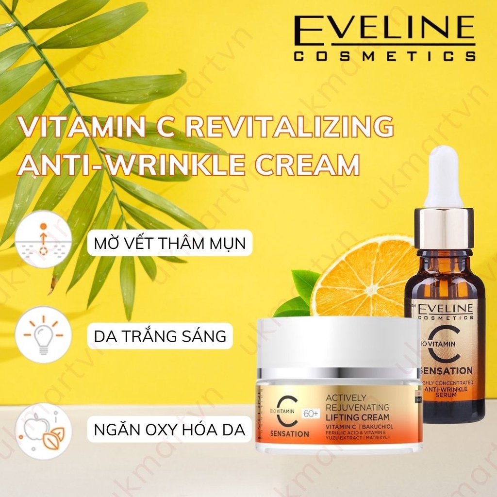 Kem Dưỡng Da Chống Nhăn Eveline Vitamin C Phục Hồi, Làm Trắng Da 50ml