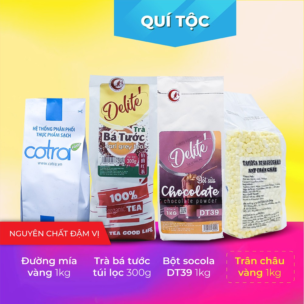 COMBO TRÀ SỮA QUÝ TỘC – Nguyên chất đậm vị ( Trà bá tước + Bột sữa chocolate DT39 + Trân châu + Đường đen)