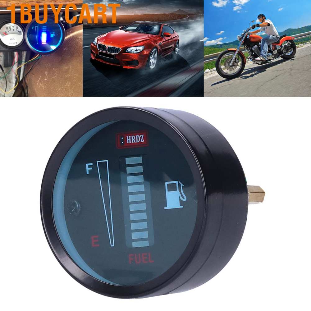 1 Đồng Hồ Đo Nhiên Liệu Có Đèn Led 52mm 12v Cho Xe Máy