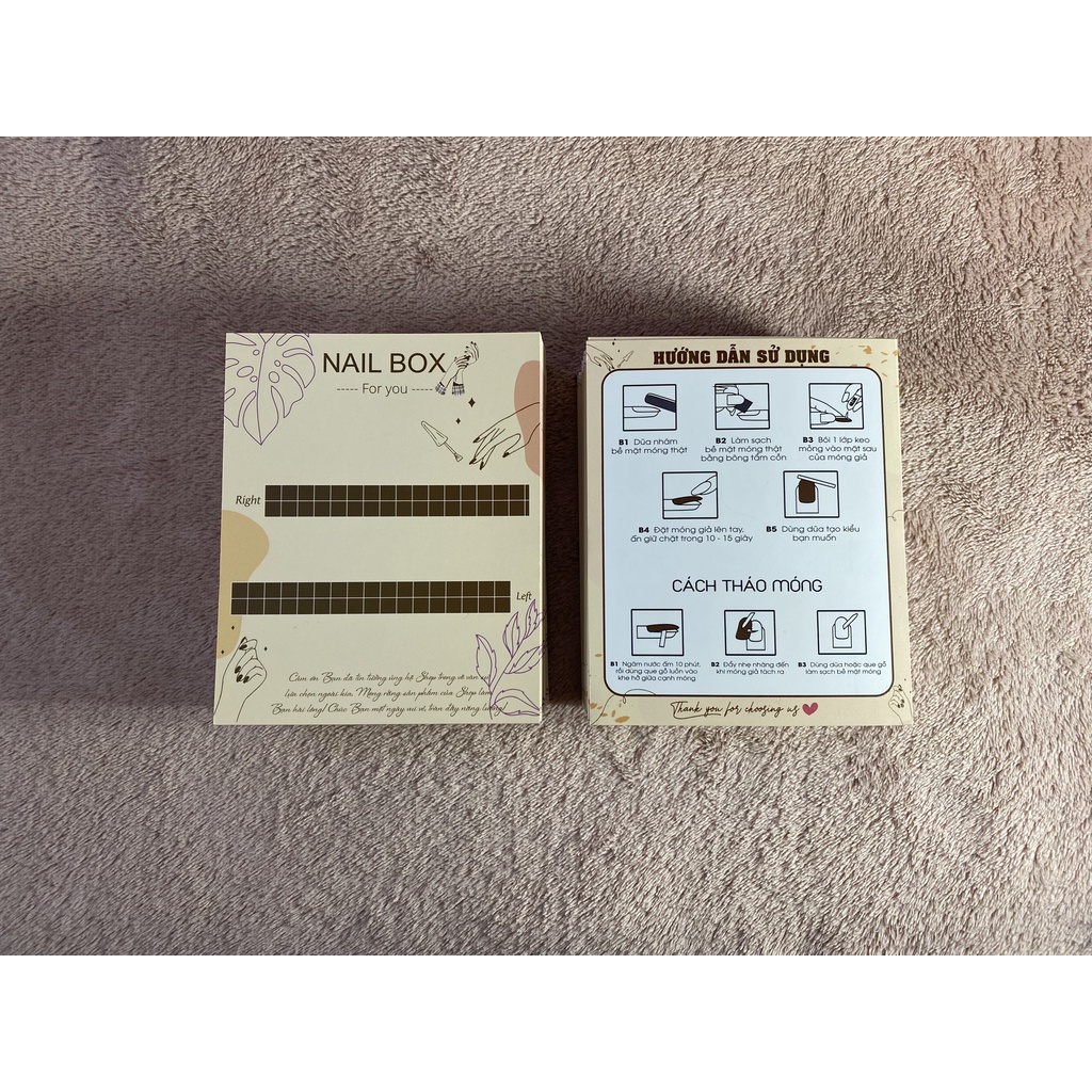 Bìa Nail Box, Thẻ NailBox, Tag Gắn Móng Tay, Tag NailBox, Thẻ Gắn Móng Tay Giả, KT11x9cm in 2 mặt Giấy C300