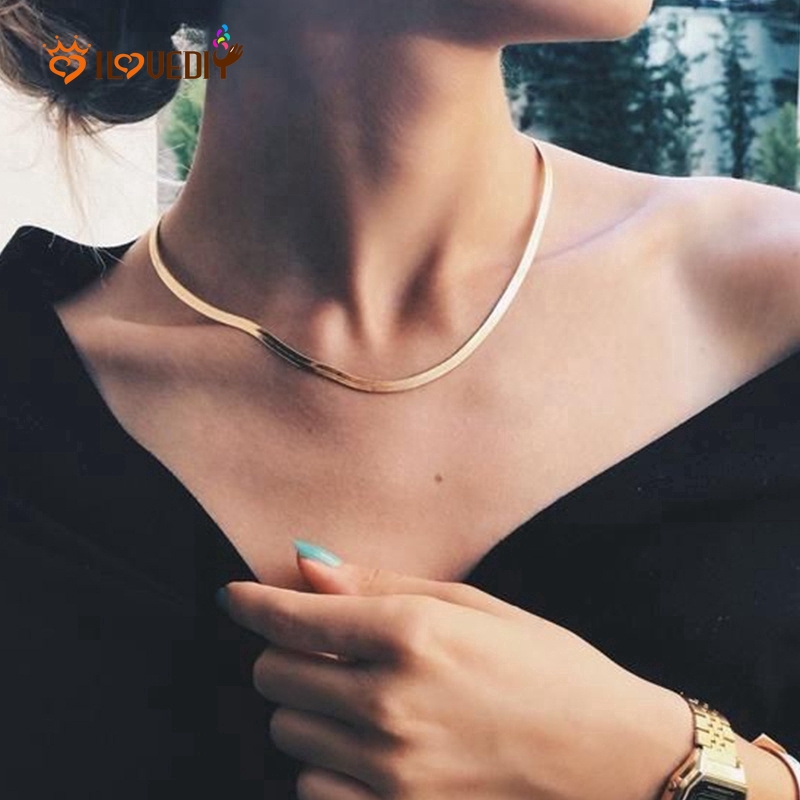 Dây chuyền choker màu trơn phong cách cá tính hợp thời trang cho nữ