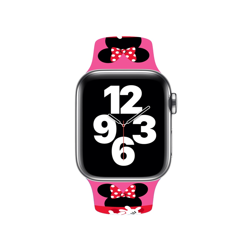 Dây Đeo Đồng Hồ Bằng Silicon Họa Tiết Hoạt Hình Cho Apple watch 44 40 41 42 38 45mm 8 SE 1 2 3 4 5 6 7