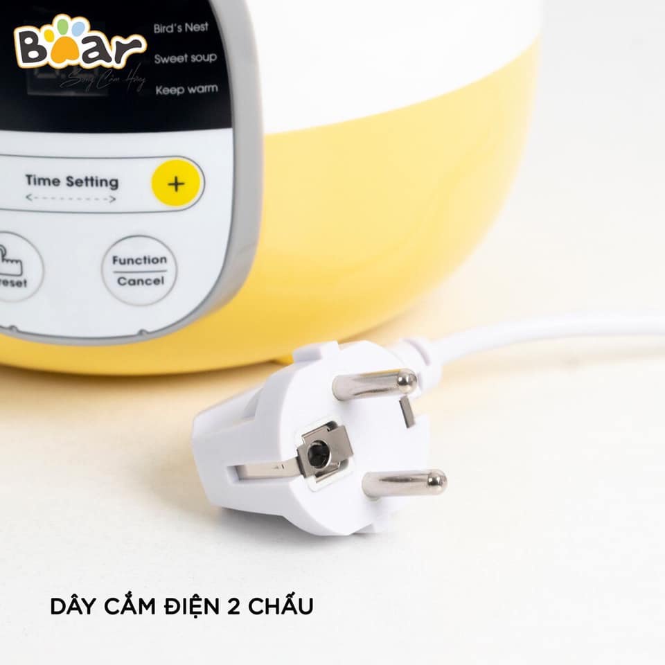 Nồi nấu cháo chậm/Nồi hầm đa năng Bear 0.8l - Kèm lồng hấp - Lỗi 1 đổi 1